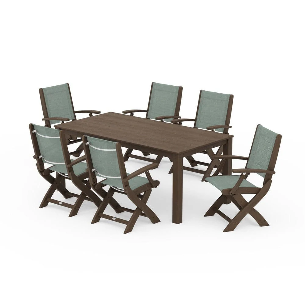 POLYWOOD® - Coastal Folding Chair 7-Piece Parsons Dining Set - PWS2271 - Image 72