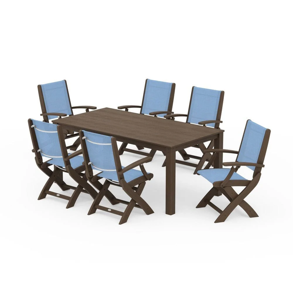 POLYWOOD® - Coastal Folding Chair 7-Piece Parsons Dining Set - PWS2271 - Image 78