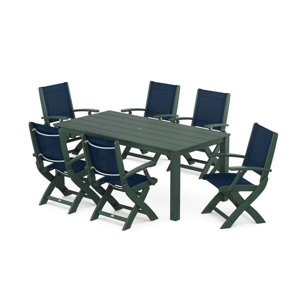 POLYWOOD® - Coastal Folding Chair 7-Piece Parsons Dining Set - PWS2271 - Image 88