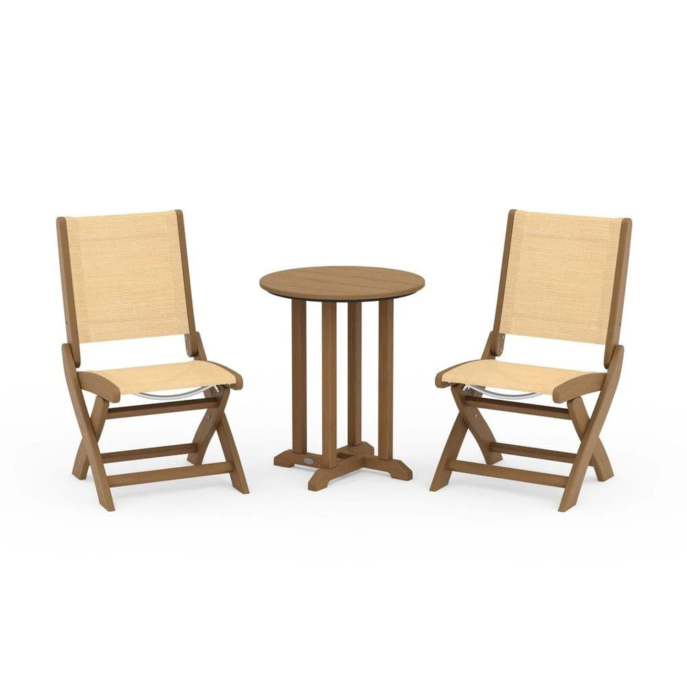 POLYWOOD® - Coastal Folding Side Chair 3-Piece Round Bistro Dining Set - PWS1296 - Image 106