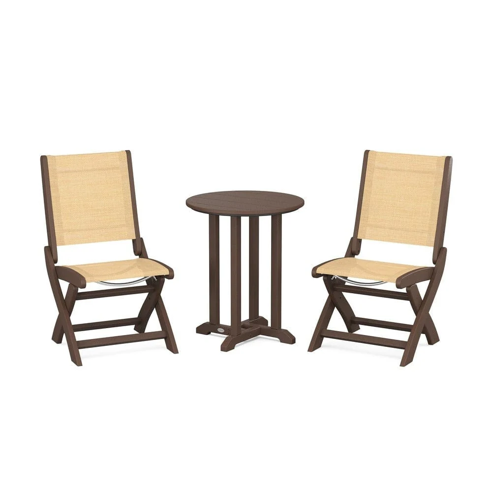 POLYWOOD® - Coastal Folding Side Chair 3-Piece Round Bistro Dining Set - PWS1296 - Image 11