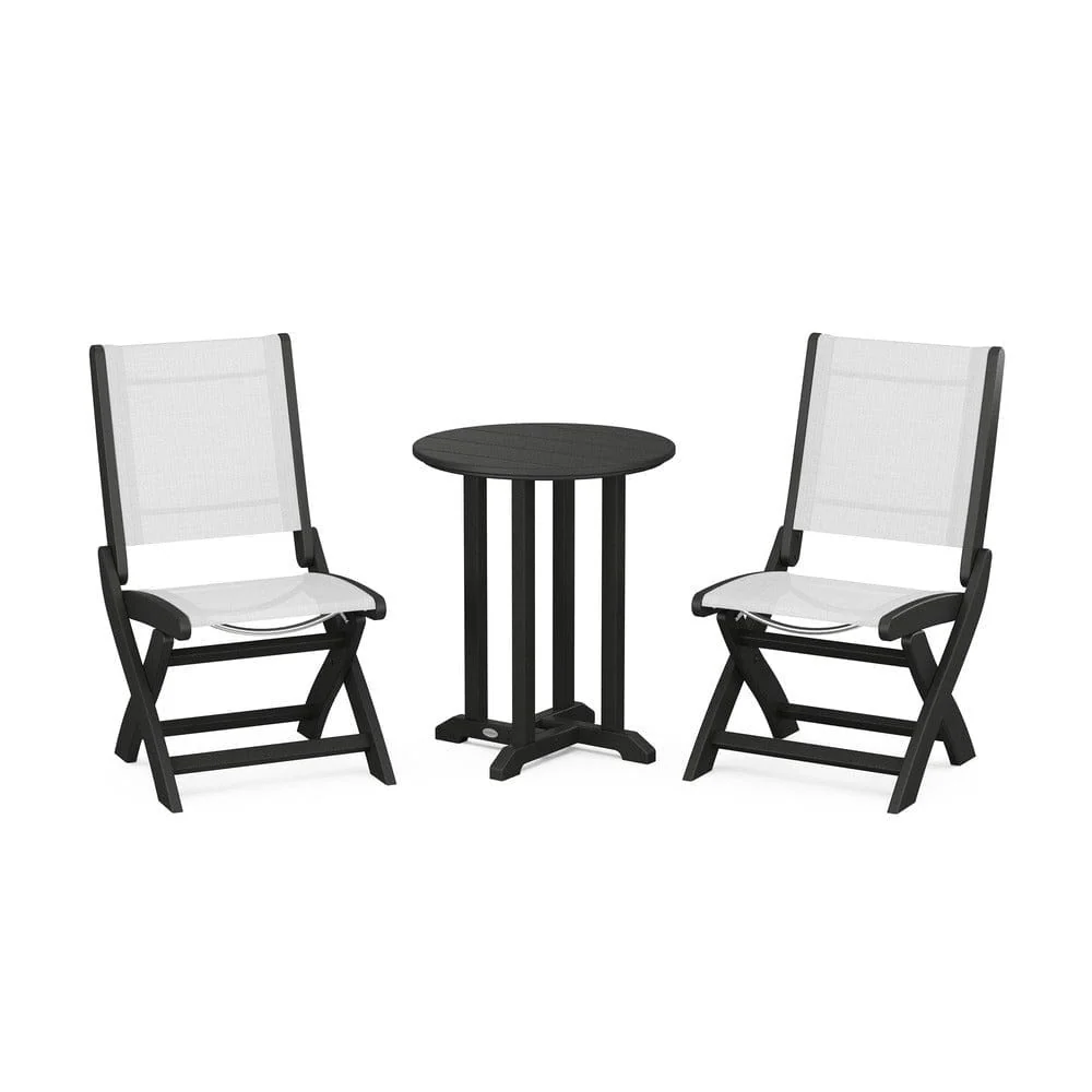 POLYWOOD® - Coastal Folding Side Chair 3-Piece Round Bistro Dining Set - PWS1296 - Image 13
