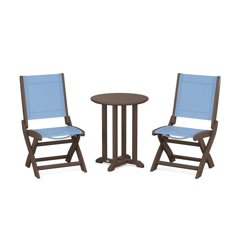 POLYWOOD® - Coastal Folding Side Chair 3-Piece Round Bistro Dining Set - PWS1296 - Image 27