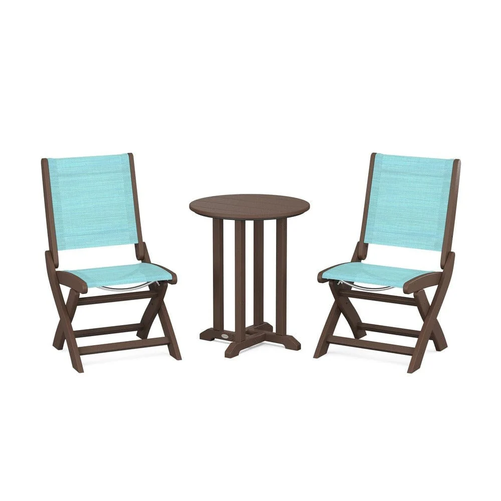 POLYWOOD® - Coastal Folding Side Chair 3-Piece Round Bistro Dining Set - PWS1296 - Image 4