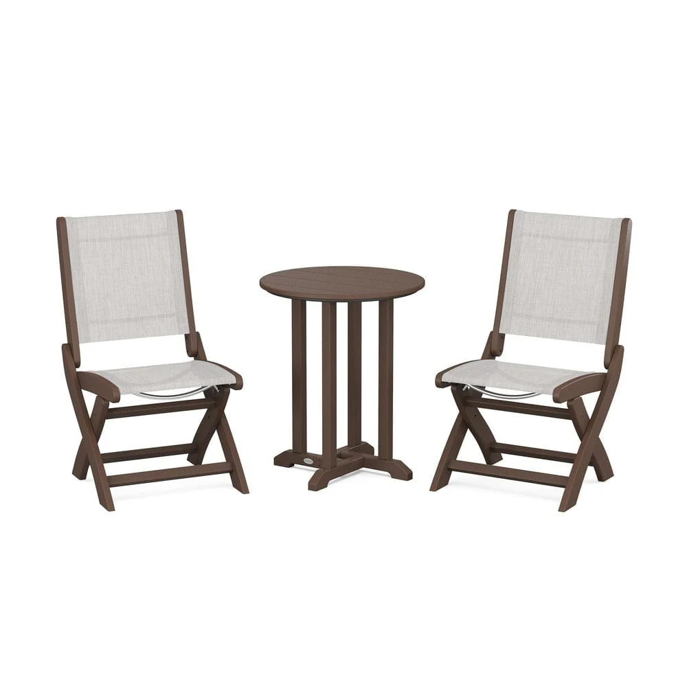 POLYWOOD® - Coastal Folding Side Chair 3-Piece Round Bistro Dining Set - PWS1296 - Image 65