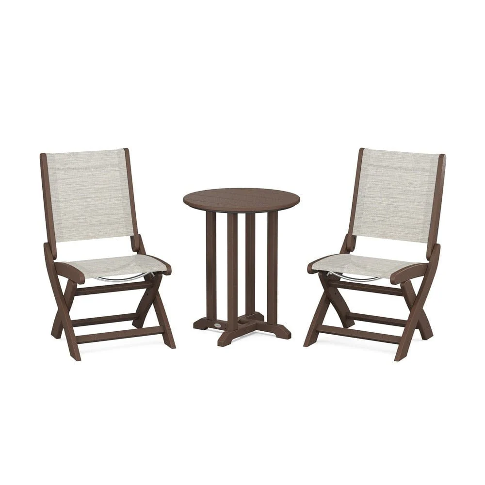 POLYWOOD® - Coastal Folding Side Chair 3-Piece Round Bistro Dining Set - PWS1296 - Image 71