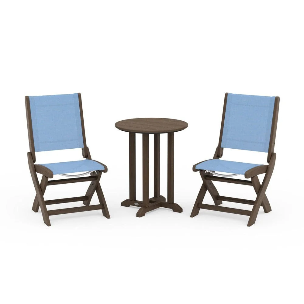 POLYWOOD® - Coastal Folding Side Chair 3-Piece Round Bistro Dining Set - PWS1296 - Image 92