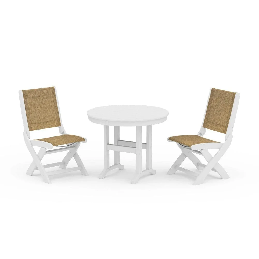 POLYWOOD® - Coastal Folding Side Chair 3-Piece Round Dining Set - PWS1329 - Image 66