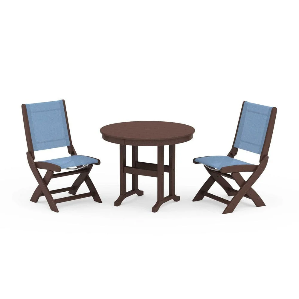 POLYWOOD® - Coastal Folding Side Chair 3-Piece Round Dining Set - PWS1329 - Image 68