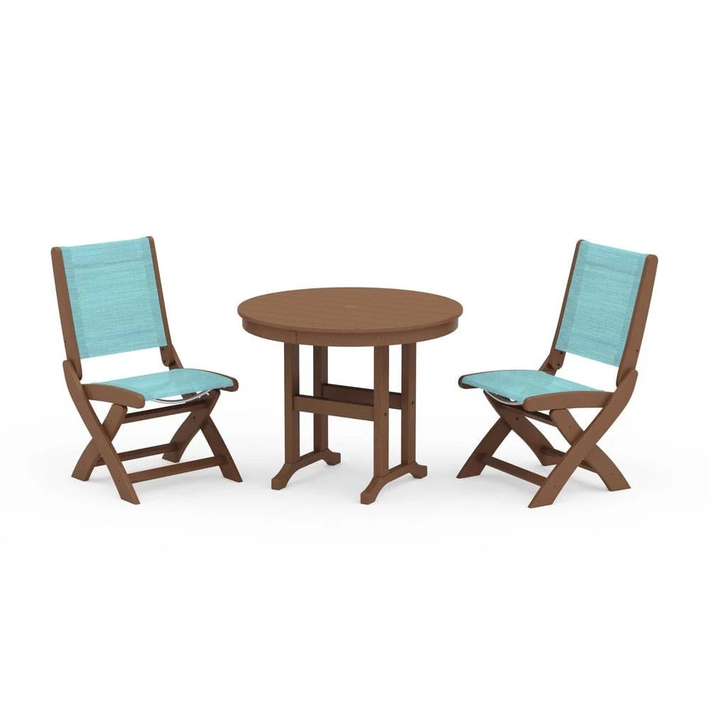 POLYWOOD® - Coastal Folding Side Chair 3-Piece Round Dining Set - PWS1329 - Image 7