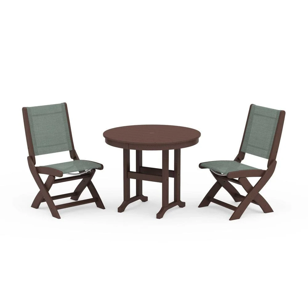 POLYWOOD® - Coastal Folding Side Chair 3-Piece Round Dining Set - PWS1329 - Image 73