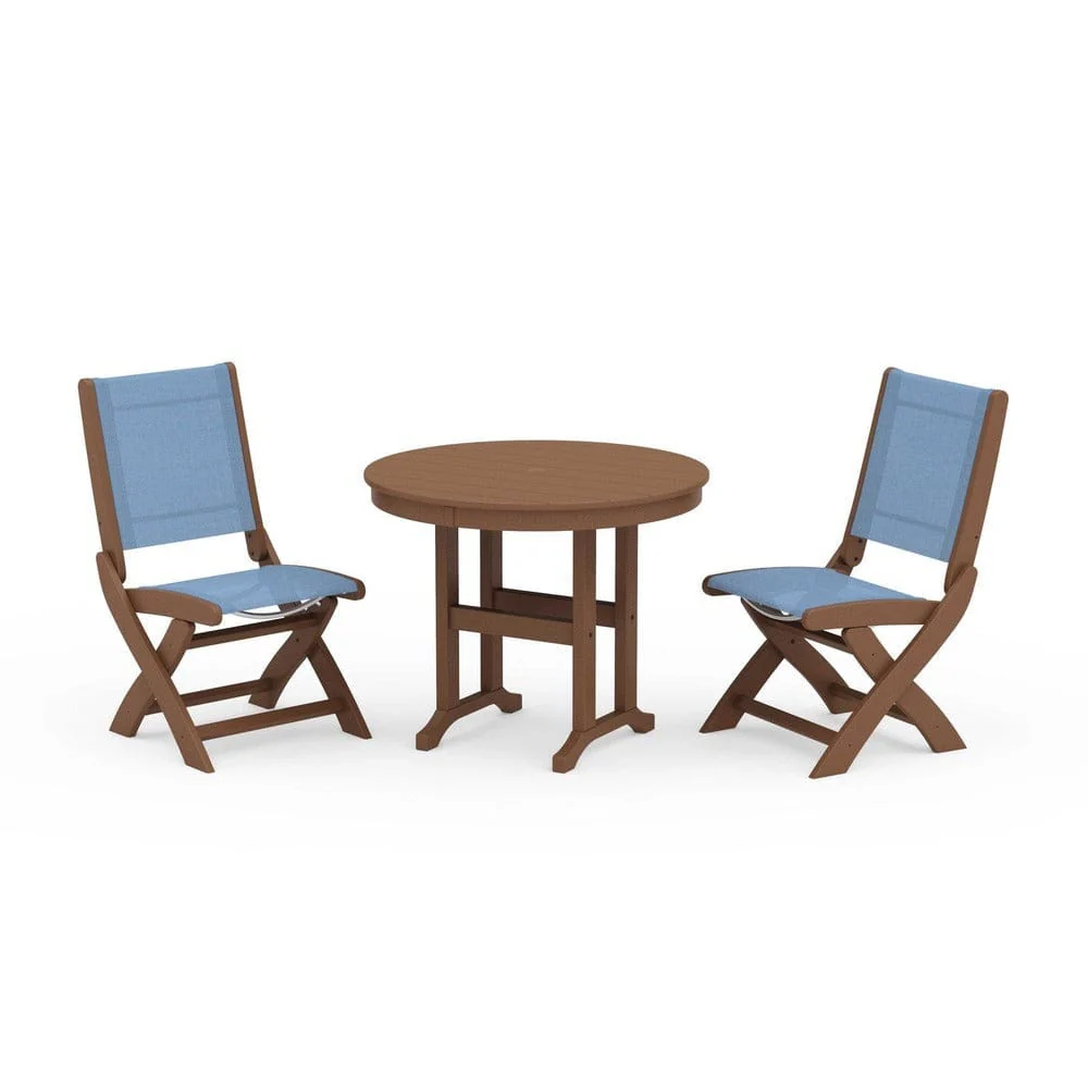 POLYWOOD® - Coastal Folding Side Chair 3-Piece Round Dining Set - PWS1329 - Image 77