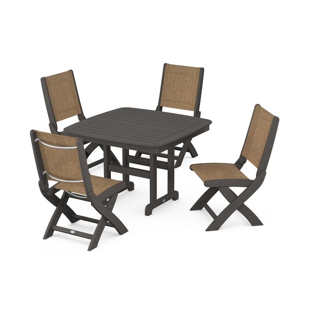 POLYWOOD® - Coastal Folding Side Chair 5-Piece Dining Set - PWS916 - Image 10