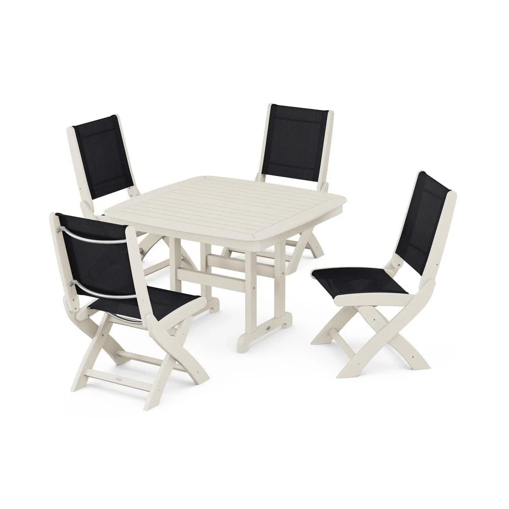 POLYWOOD® - Coastal Folding Side Chair 5-Piece Dining Set - PWS916 - Image 100