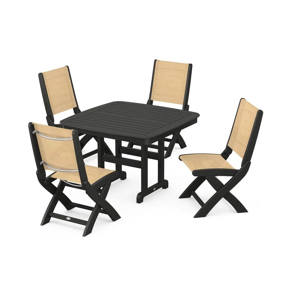 POLYWOOD® - Coastal Folding Side Chair 5-Piece Dining Set - PWS916 - Image 103