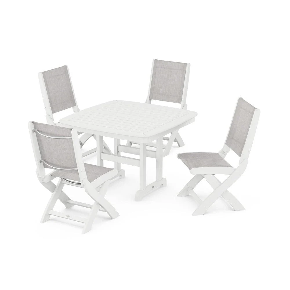 POLYWOOD® - Coastal Folding Side Chair 5-Piece Dining Set - PWS916 - Image 11