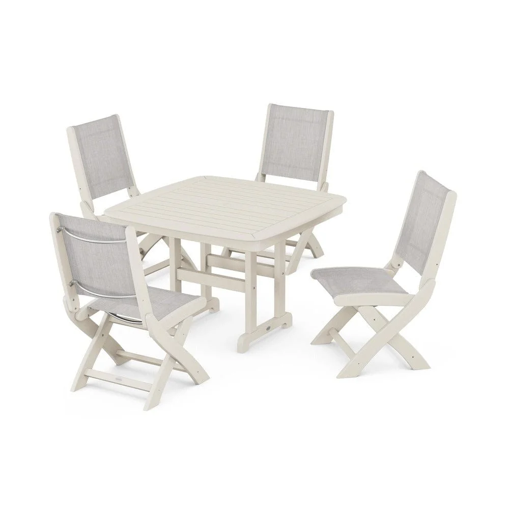 POLYWOOD® - Coastal Folding Side Chair 5-Piece Dining Set - PWS916 - Image 110