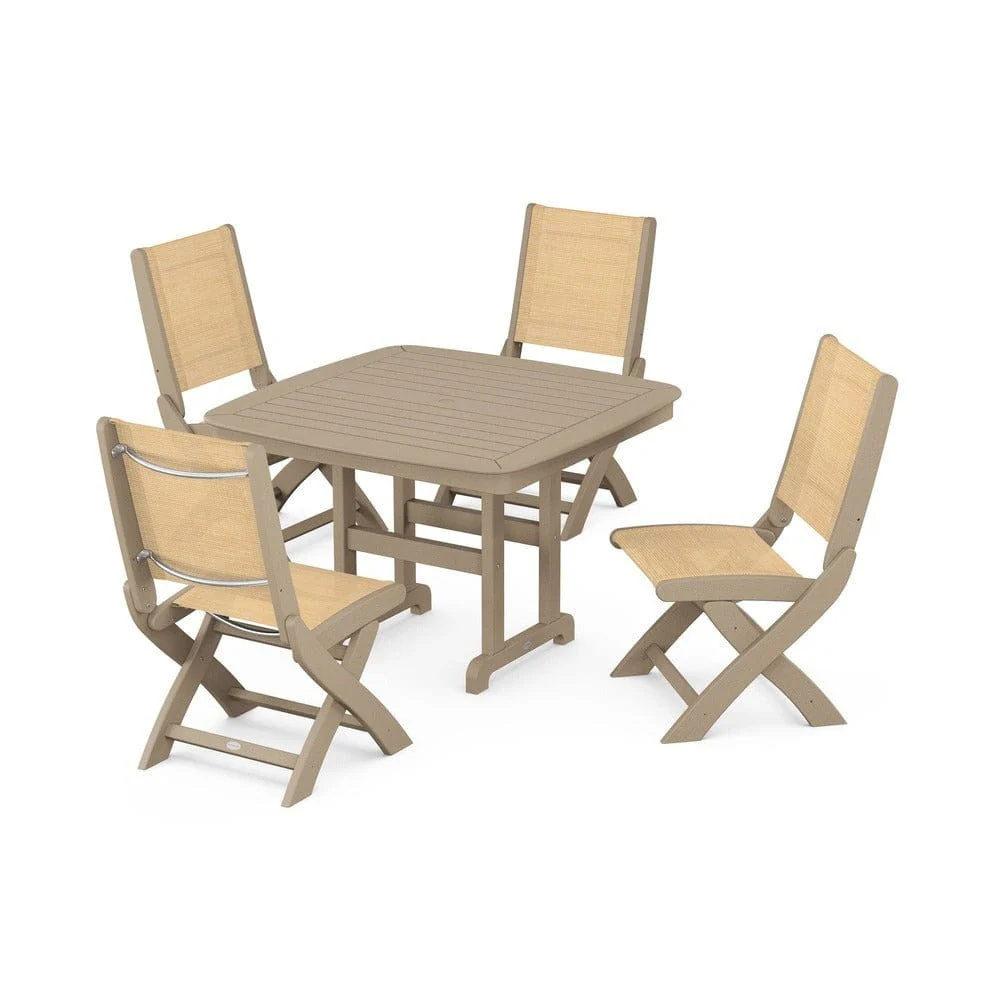 POLYWOOD® - Coastal Folding Side Chair 5-Piece Dining Set - PWS916 - Image 118