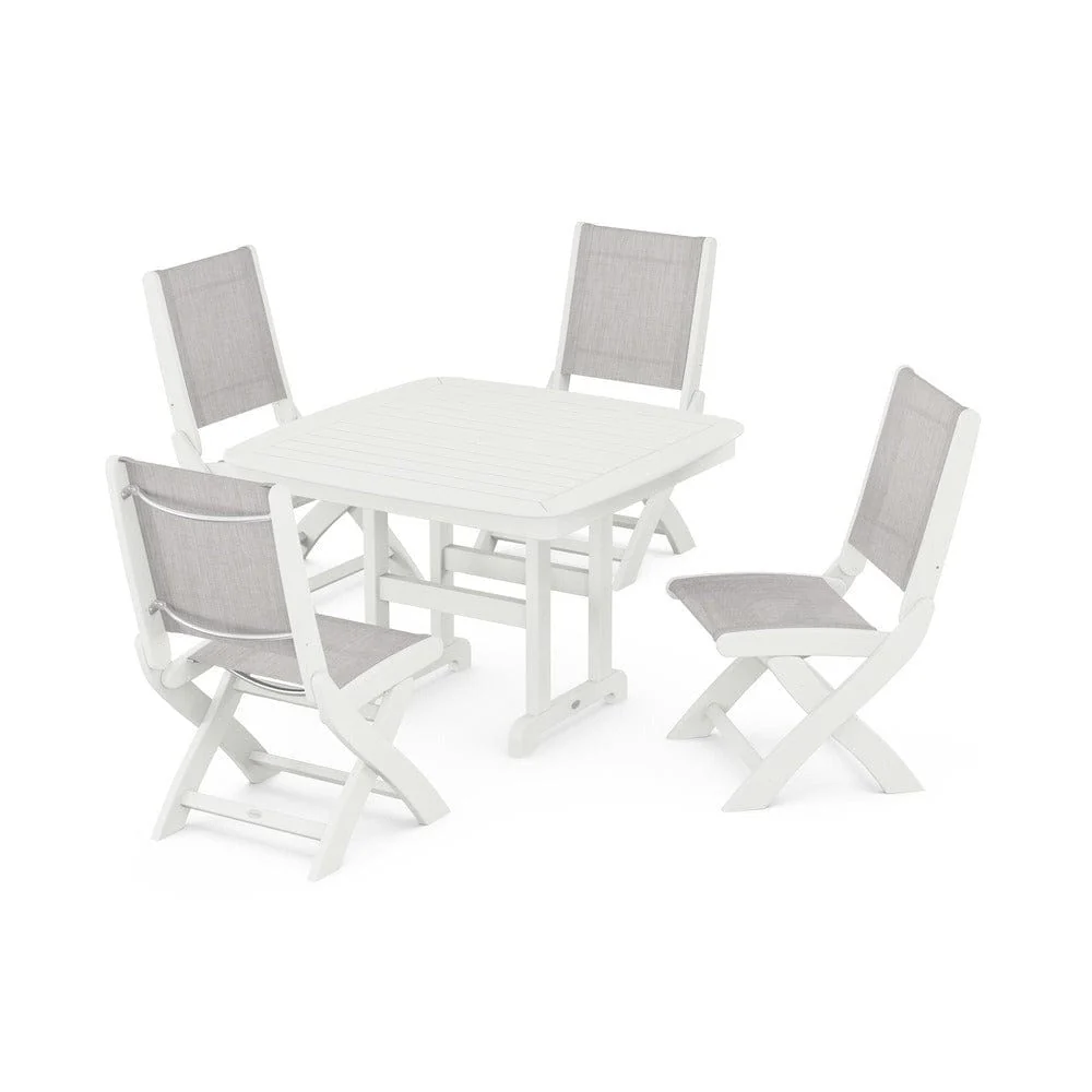 POLYWOOD® - Coastal Folding Side Chair 5-Piece Dining Set - PWS916 - Image 12
