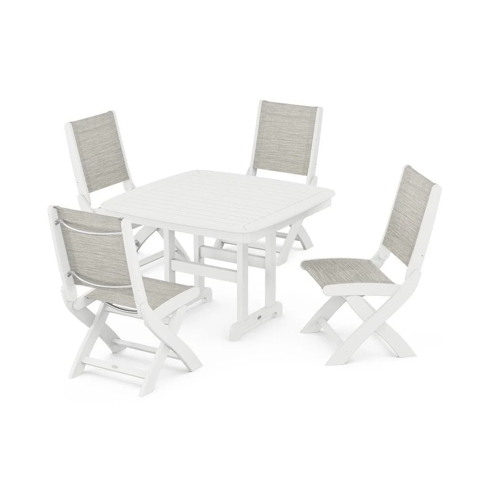 POLYWOOD® - Coastal Folding Side Chair 5-Piece Dining Set - PWS916 - Image 120