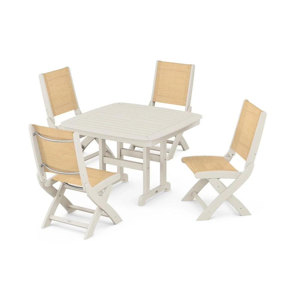 POLYWOOD® - Coastal Folding Side Chair 5-Piece Dining Set - PWS916 - Image 14