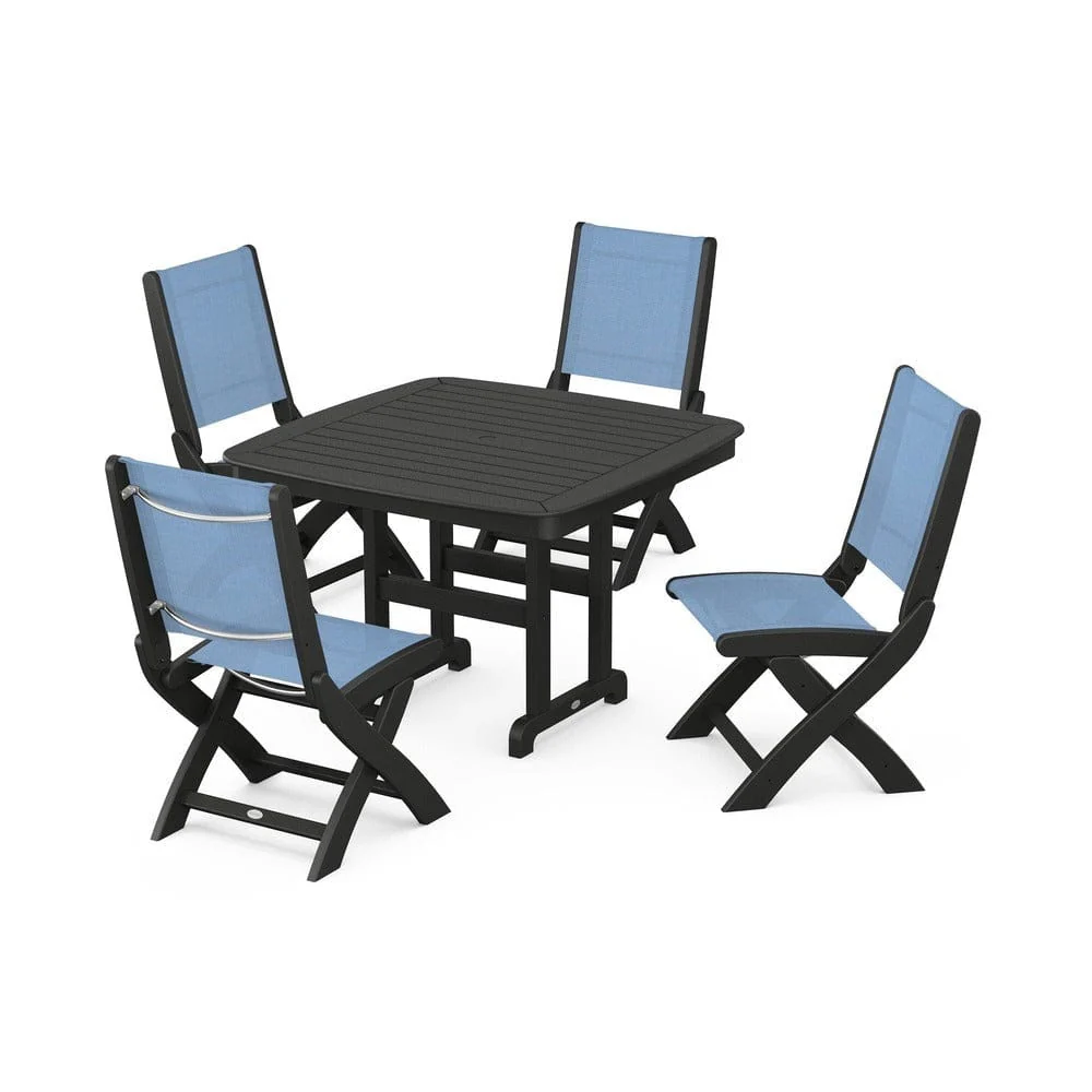POLYWOOD® - Coastal Folding Side Chair 5-Piece Dining Set - PWS916 - Image 21