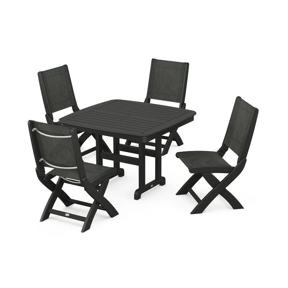 POLYWOOD® - Coastal Folding Side Chair 5-Piece Dining Set - PWS916 - Image 22