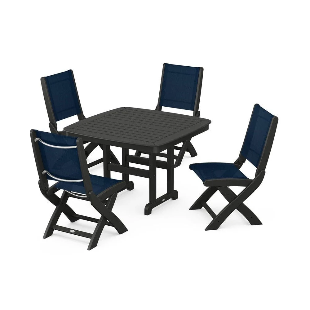 POLYWOOD® - Coastal Folding Side Chair 5-Piece Dining Set - PWS916 - Image 23