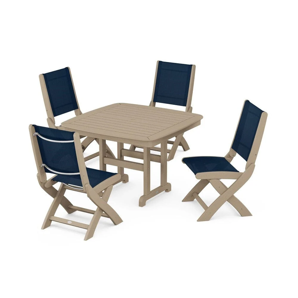 POLYWOOD® - Coastal Folding Side Chair 5-Piece Dining Set - PWS916 - Image 24