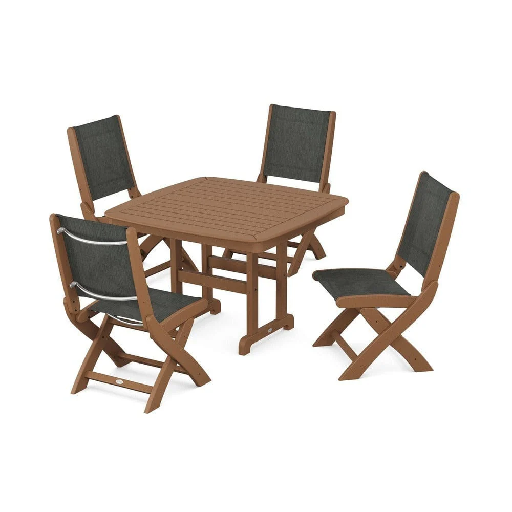 POLYWOOD® - Coastal Folding Side Chair 5-Piece Dining Set - PWS916 - Image 25