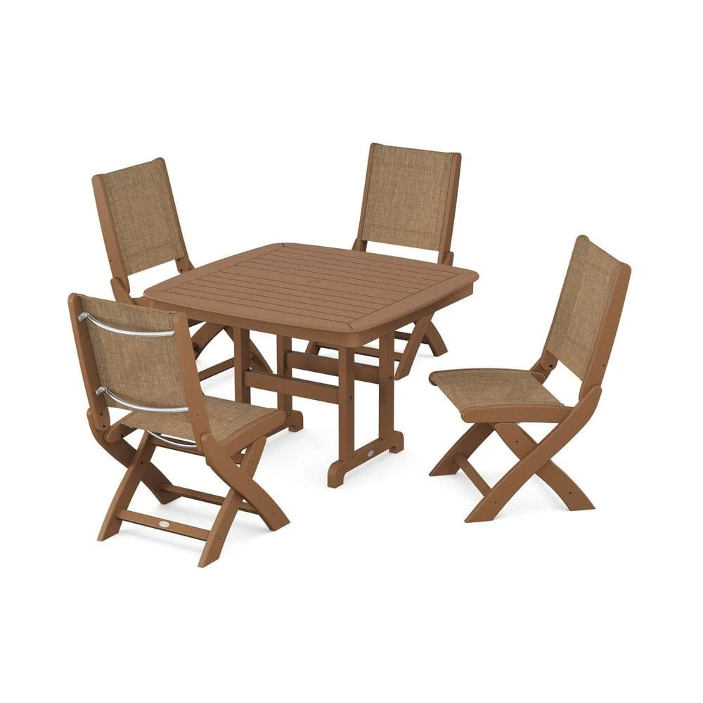 POLYWOOD® - Coastal Folding Side Chair 5-Piece Dining Set - PWS916 - Image 28