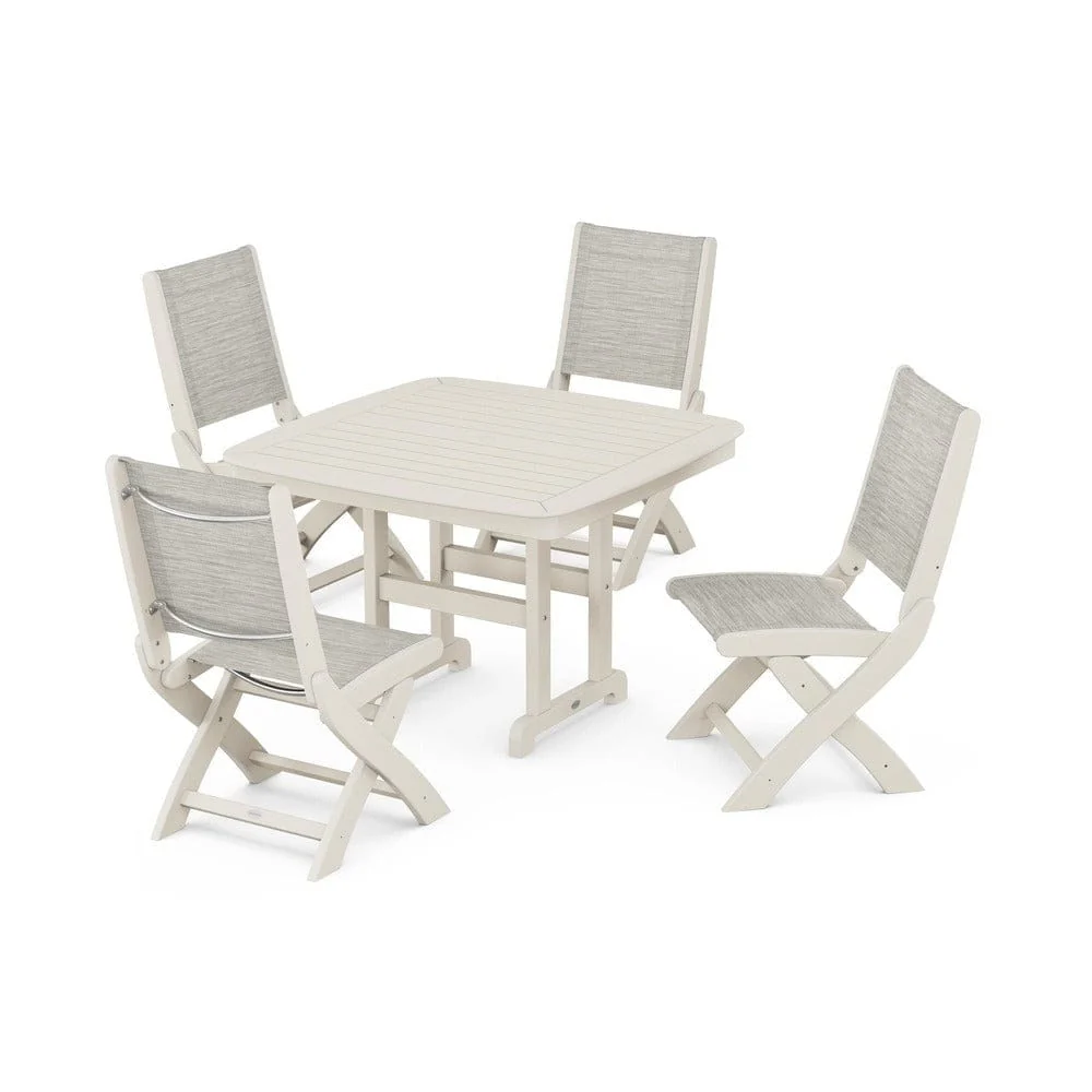 POLYWOOD® - Coastal Folding Side Chair 5-Piece Dining Set - PWS916 - Image 29