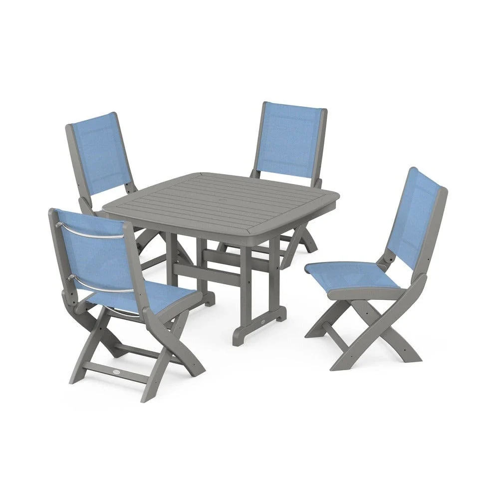 POLYWOOD® - Coastal Folding Side Chair 5-Piece Dining Set - PWS916 - Image 34