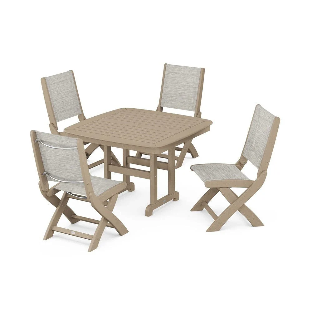 POLYWOOD® - Coastal Folding Side Chair 5-Piece Dining Set - PWS916 - Image 35