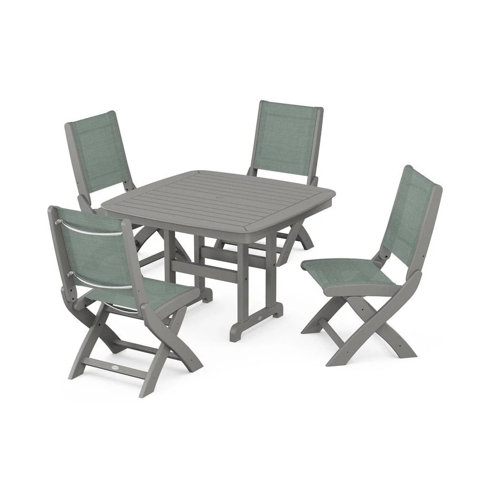 POLYWOOD® - Coastal Folding Side Chair 5-Piece Dining Set - PWS916 - Image 38