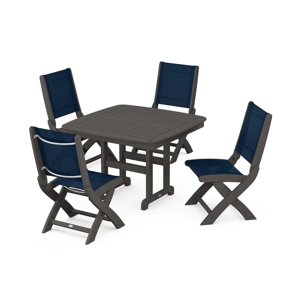 POLYWOOD® - Coastal Folding Side Chair 5-Piece Dining Set - PWS916 - Image 40