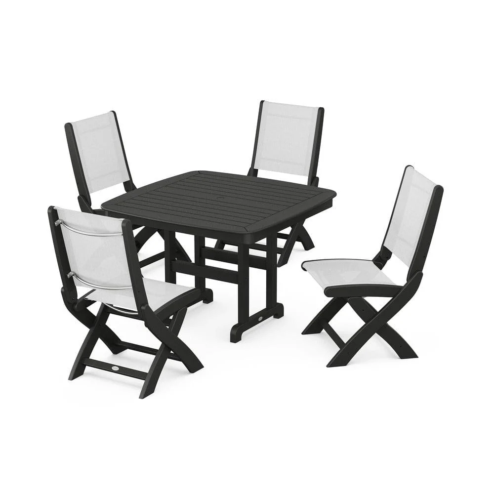POLYWOOD® - Coastal Folding Side Chair 5-Piece Dining Set - PWS916 - Image 42