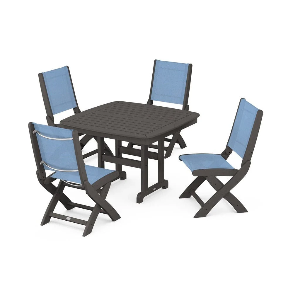 POLYWOOD® - Coastal Folding Side Chair 5-Piece Dining Set - PWS916 - Image 43