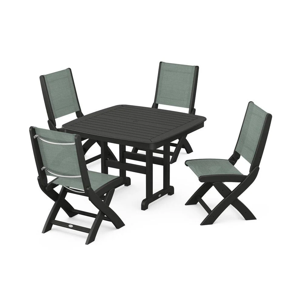POLYWOOD® - Coastal Folding Side Chair 5-Piece Dining Set - PWS916 - Image 45