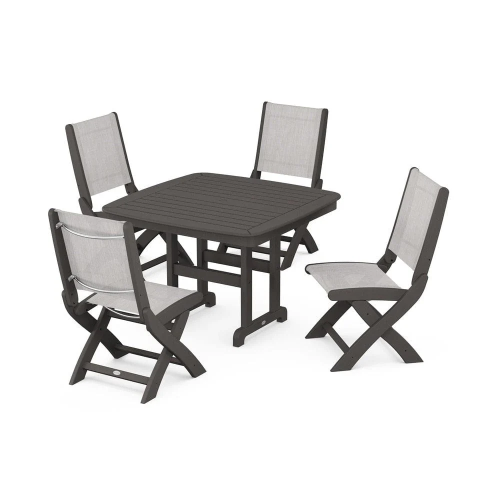 POLYWOOD® - Coastal Folding Side Chair 5-Piece Dining Set - PWS916 - Image 46