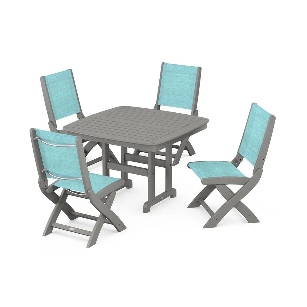POLYWOOD® - Coastal Folding Side Chair 5-Piece Dining Set - PWS916 - Image 47