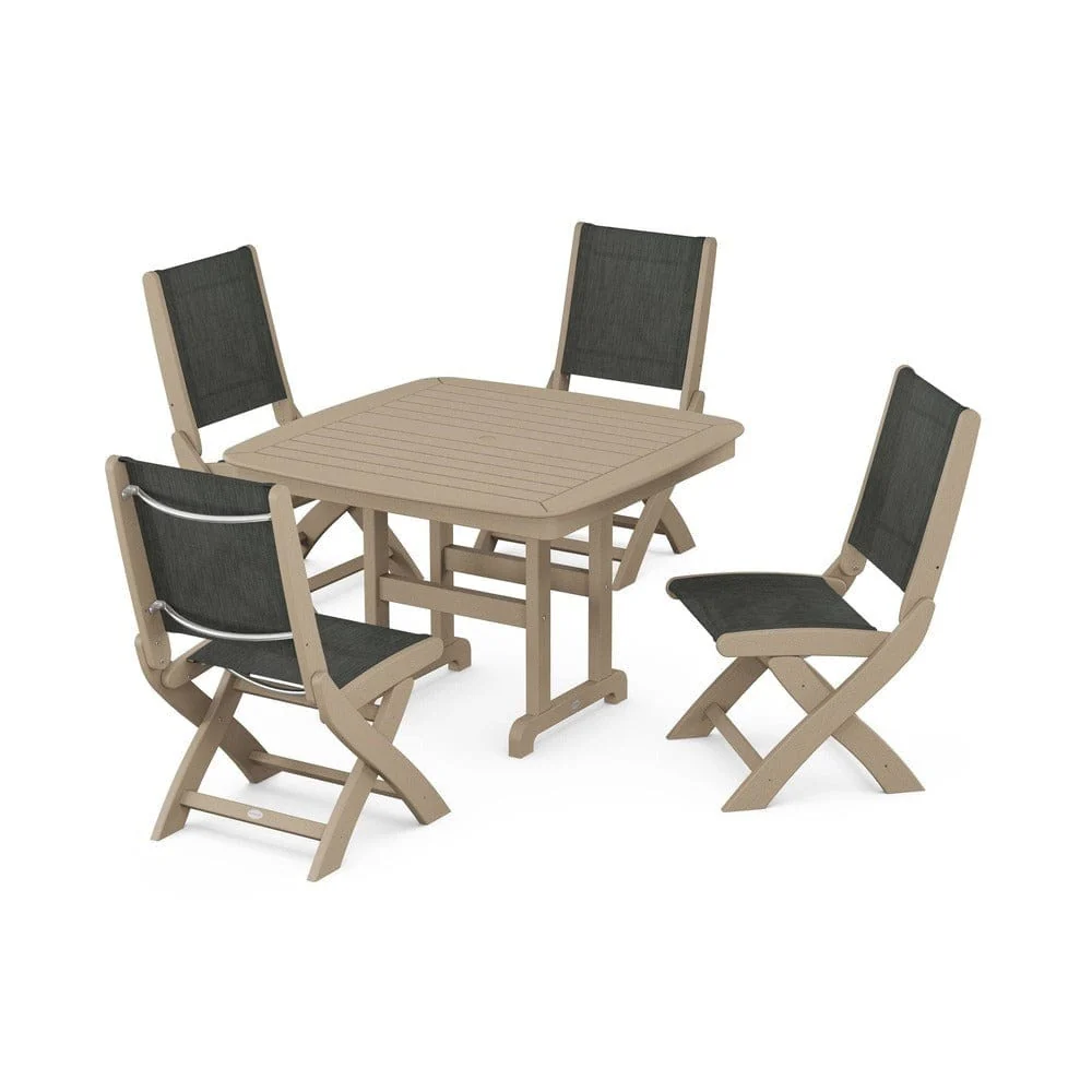 POLYWOOD® - Coastal Folding Side Chair 5-Piece Dining Set - PWS916 - Image 54