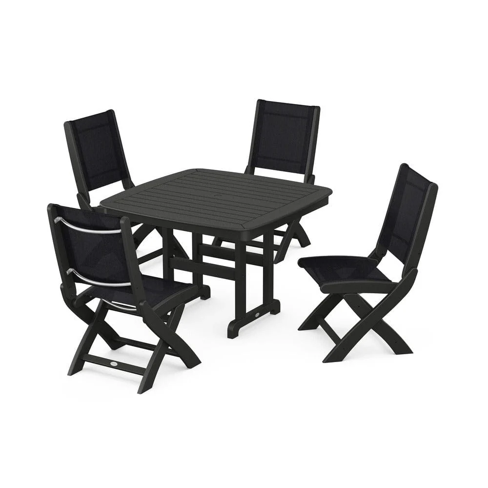 POLYWOOD® - Coastal Folding Side Chair 5-Piece Dining Set - PWS916 - Image 55
