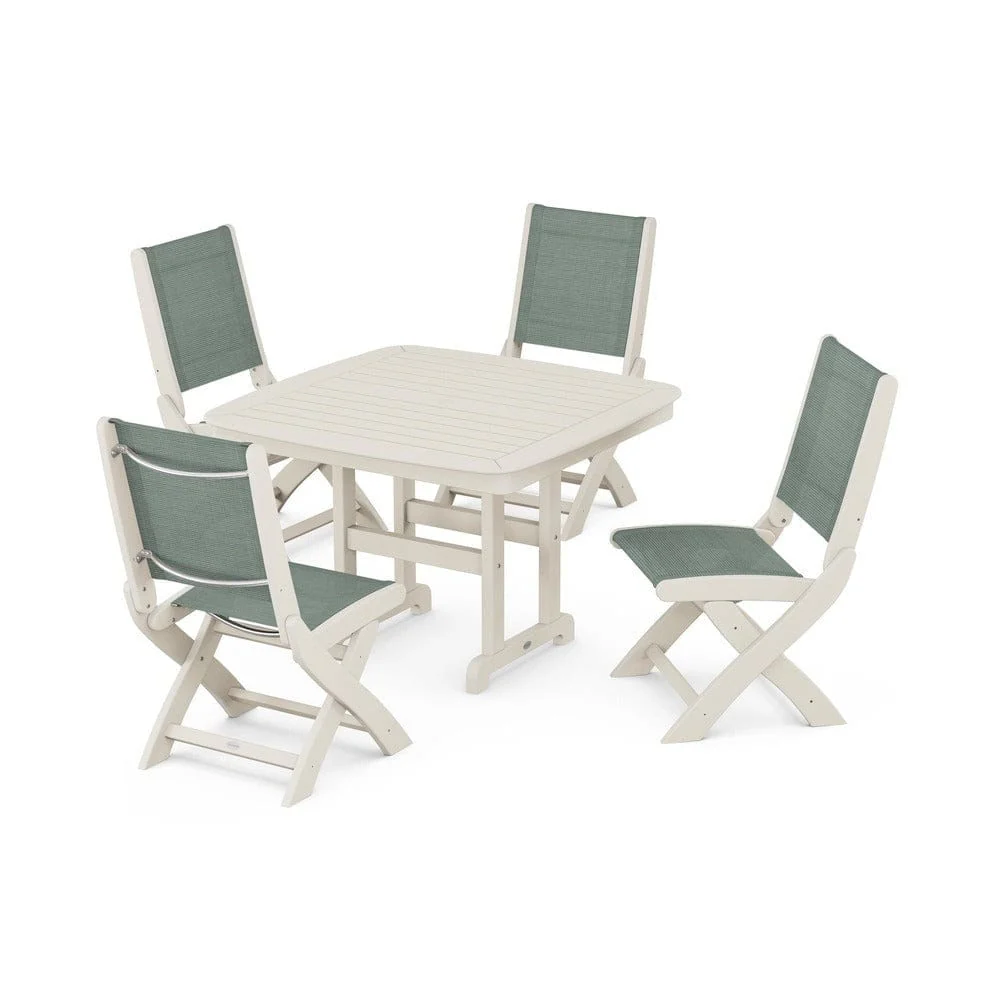 POLYWOOD® - Coastal Folding Side Chair 5-Piece Dining Set - PWS916 - Image 58