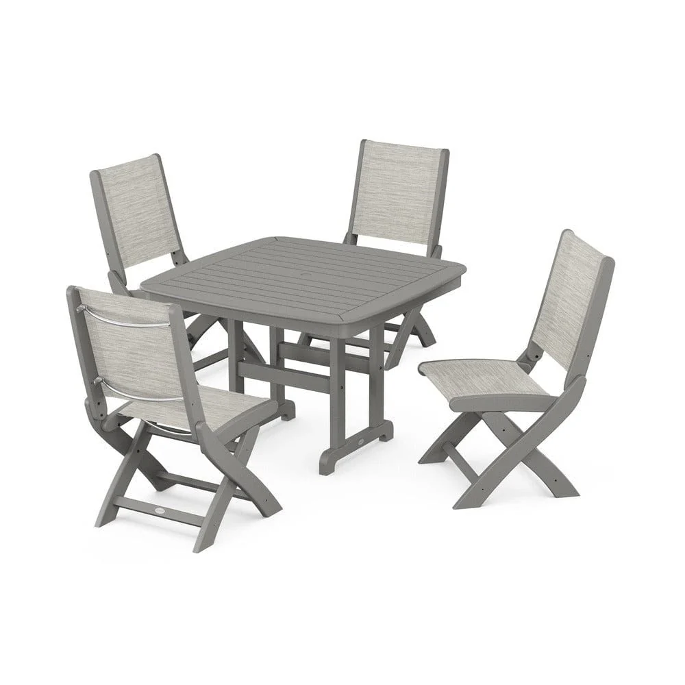 POLYWOOD® - Coastal Folding Side Chair 5-Piece Dining Set - PWS916 - Image 60