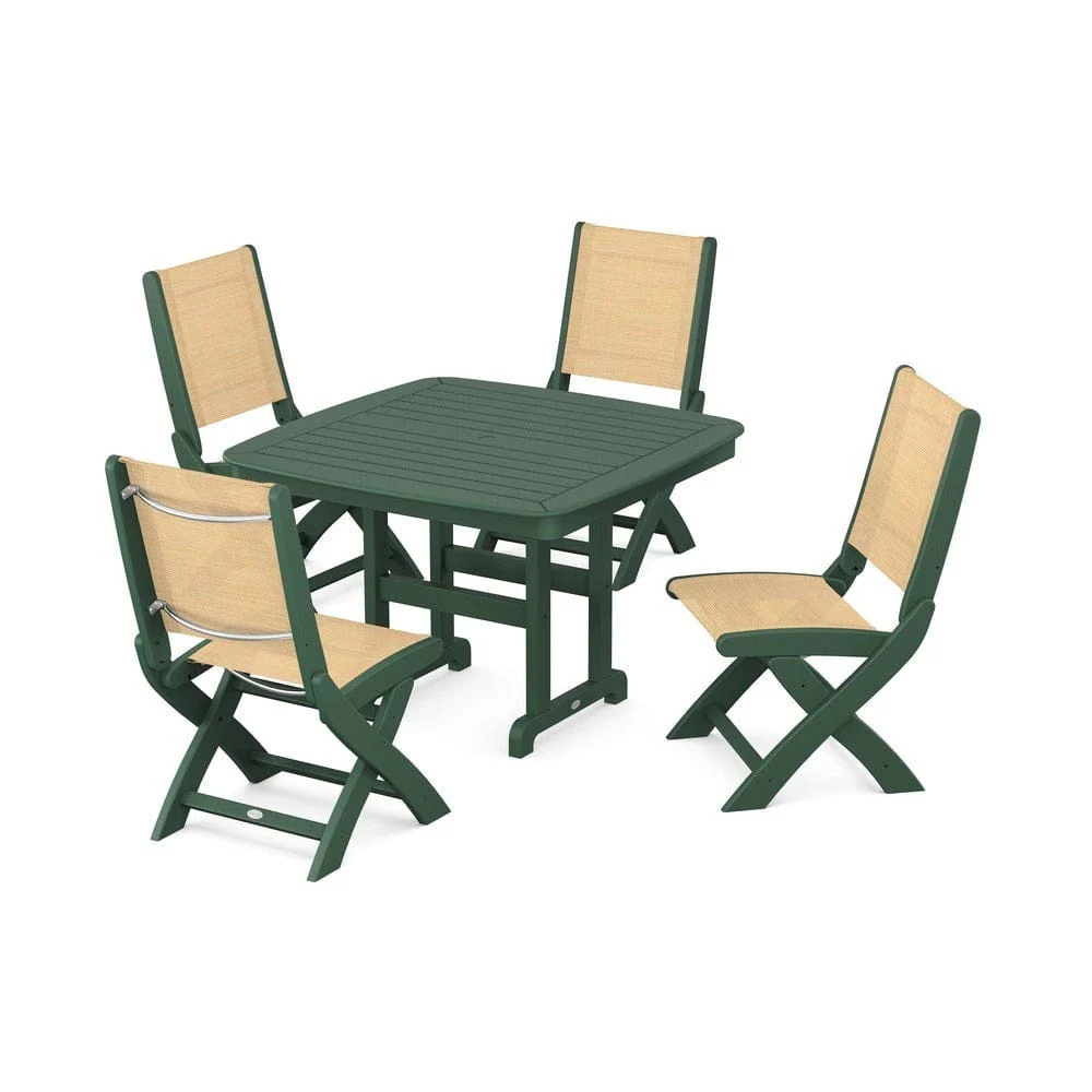 POLYWOOD® - Coastal Folding Side Chair 5-Piece Dining Set - PWS916 - Image 61
