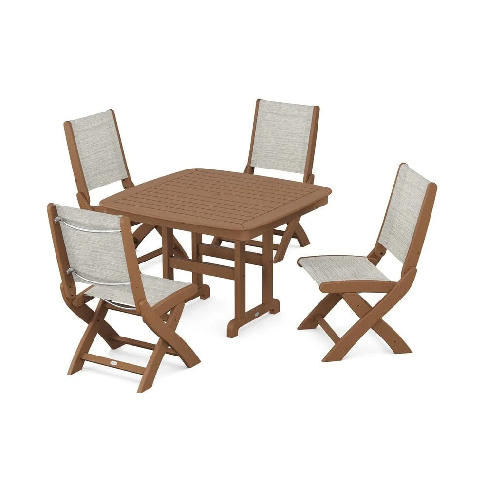 POLYWOOD® - Coastal Folding Side Chair 5-Piece Dining Set - PWS916 - Image 63