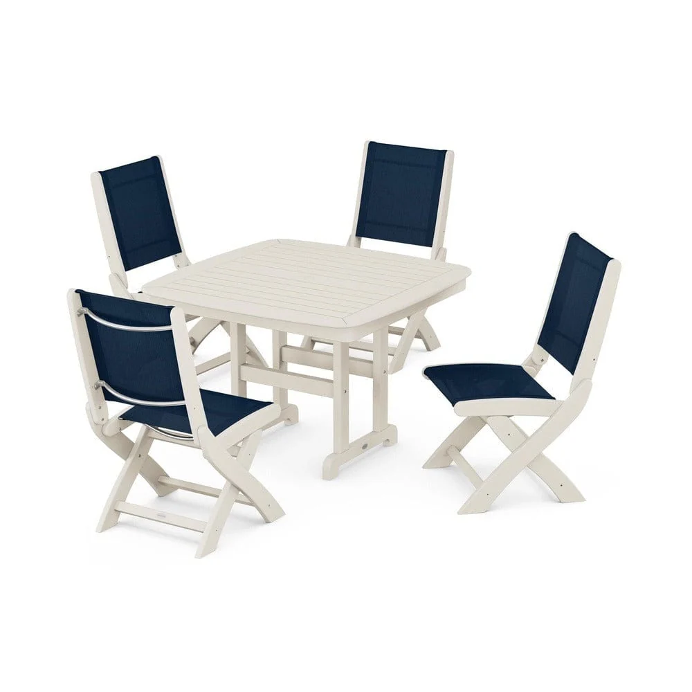 POLYWOOD® - Coastal Folding Side Chair 5-Piece Dining Set - PWS916 - Image 72