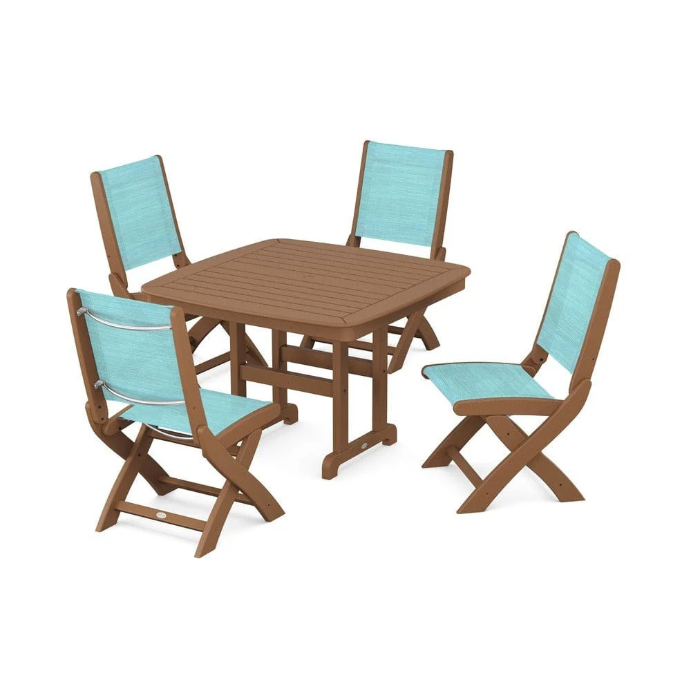 POLYWOOD® - Coastal Folding Side Chair 5-Piece Dining Set - PWS916 - Image 82