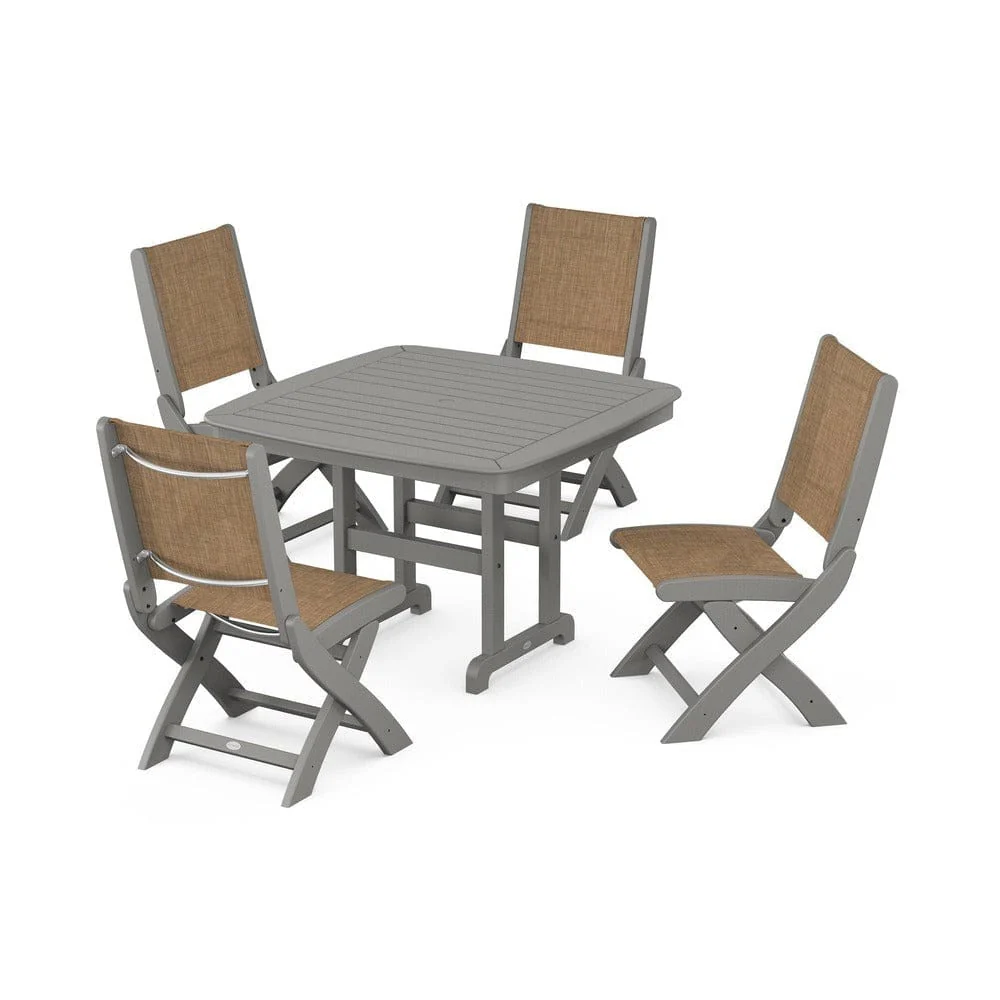 POLYWOOD® - Coastal Folding Side Chair 5-Piece Dining Set - PWS916 - Image 83